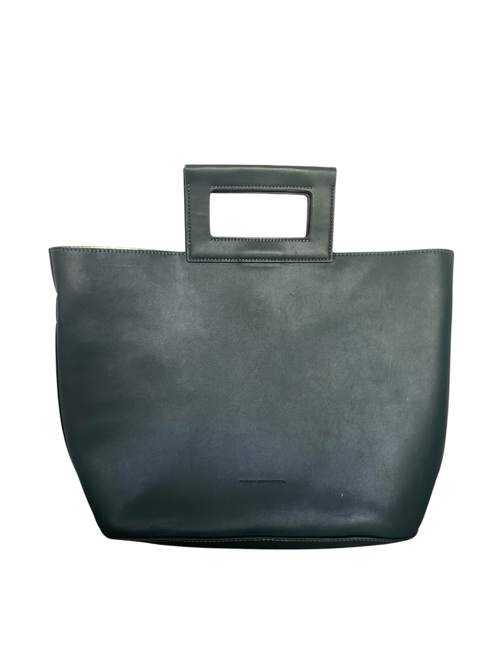 Minimalist French Connection Green Tote Bag Gold Interior With Pouch Luxury Chic